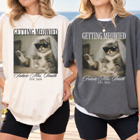 Future Mrs Getting Meowied Comfort Colors Shirt, Cat Mom Engagement Tee