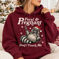 Feral & Pregnant Raccoon Sweatshirt – Christmas Mom To Be Gift