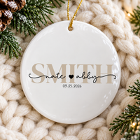 Personalized Ornament for First Christmas Married, Custom Couple Names & Wedding Date Ornament, Newlywed Christmas Keepsake, Wedding Gift
