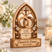 Personalized Christian Wedding Wooden Block, Cord of Three Strands Couple Gift, Ecclesiastes 4:12 Marriage Keepsake, Custom Names & Date