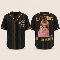 Custom Photo Baseball Jersey for Bachelorette Party, Personalized Bride Squad Shirt, Look Who’s Getting Married Jersey, Wedding Weekend Gift