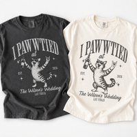 Personalized Cat Wedding Toss Shirts, Custom Matching Comfort Colors T-Shirts, Wedding Party & Bridal Party Gifts, Newlywed Shirts