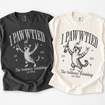 Personalized Cat Wedding Toss Shirts, Custom Matching Comfort Colors T-Shirts, Wedding Party & Bridal Party Gifts, Newlywed Shirts