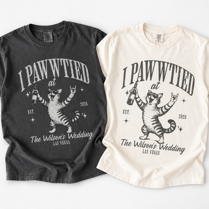 Personalized Cat Wedding Toss Shirts, Custom Matching Comfort Colors T-Shirts, Wedding Party & Bridal Party Gifts, Newlywed Shirts