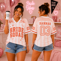 Personalized Bachelorette Football Jersey Shirt With Name, Number , Custom Bride Bridesmaid Maid of Honor Jersey, Bride Squad Wedding Party Shirt