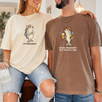 Funny Fish Pregnancy Couple Shirts for Expecting Parents, Matching Mom Dad Tees, Pregnancy Announcement Gift