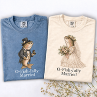 O-Fish-Ially Married Fish Couple Shirts – Bride & Groom Tees