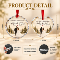Personalized First Christmas Meowied Glass Ornament – Newlywed Couple Gift