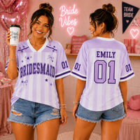 Personalized Bachelorette Football Jersey Shirt With Name, Number , Custom Bride Bridesmaid Maid of Honor Jersey, Bride Squad Wedding Party Shirt