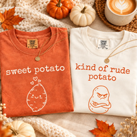 Sweet Potato & Rude Potato Comfort Colors Shirts – Thanksgiving Couple Gift