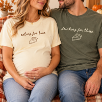 Thanksgiving Pregnancy Reveal Comfort Colors Shirts – Matching Couple