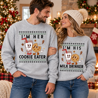 Cookie Eater & Milk Drinker Sweatshirt & Hoodie – Christmas Couple Gift