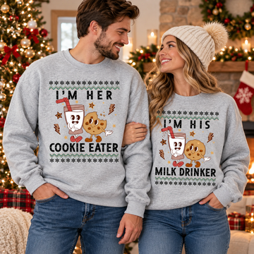 Cookie Eater & Milk Drinker Sweatshirt & Hoodie – Christmas Couple Gift