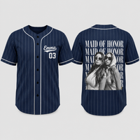 Personalized Maid of Honor Baseball Jersey for Bachelorette Party, Custom Photo Name & Number Bridal Party Shirt, Wedding Weekend Gift