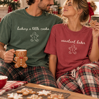 Baking A Little Cookie Comfort Colors Shirts – Christmas Pregnancy Couple Gift
