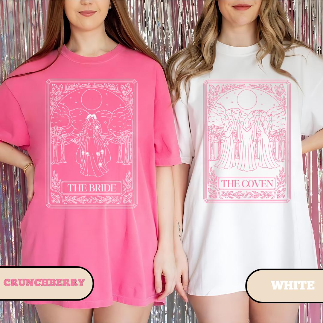 The Bride and The Coven Tarot Card Shirt, Witchy Bride Comfort Colors Tee image 5