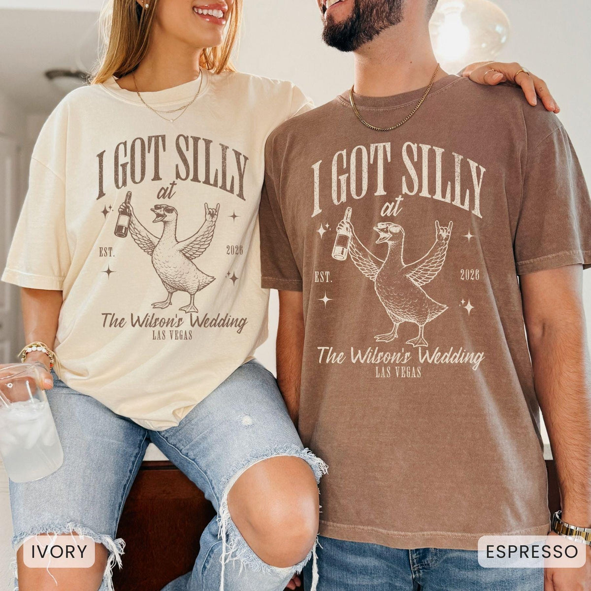 Personalized Silly Goose wedding shirt mockup 3