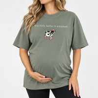 Funny Pregnant Cow Shirt, This Little Heifer Is Pregnant Tee, Country Mom To Be Shirt, Pregnancy Announcement Gift