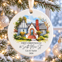 Custom House Photo Ornament – First Christmas in New Home