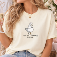 Mr. & Mrs. Silly Goose Shirts, Custom Date Matching Newlywed Tees, Honeymoon & Anniversary Couple Gift