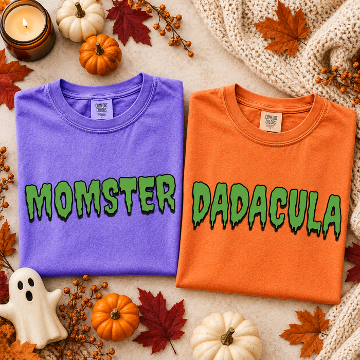 Momster & Dadacula Comfort Colors Shirts – Funny Halloween Couple Gift