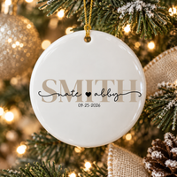 Personalized Ornament for First Christmas Married, Custom Couple Names & Wedding Date Ornament, Newlywed Christmas Keepsake, Wedding Gift