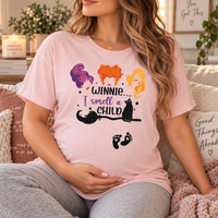 Winnie I Smell a Child T-Shirt, Halloween Mom Shirt, Pregnancy Announcement Tee, Witchy Pregnant Shirt