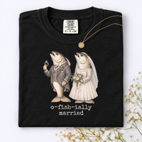 O-Fish-Ially Married Shirt for Wedding & Honeymoon, Funny Fish Newlywed Tee, Bride Groom Couple Wedding Gift