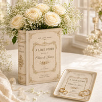 Personalized Love Story Book Vase, Custom Wedding Gift for Couple, Bridal Shower Gift