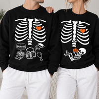 Halloween Skeleton Pregnancy Sweatshirt & Hoodie, Matching Couple Baby Announcement matching couple mockup