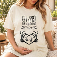 Twin Pregnancy Announcement Shirt, Spooky Halloween Mama to Be Tee, Expecting Twins Maternity Shirt