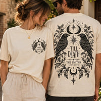 Personalized Till Death Raven Comfort Colors Shirts – Gothic Newlywed Couple Gift