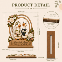 Personalized Goose Wedding Wooden Plaque - Gift for Couple, Custom Wedding, Wedding Anniversary Gift
