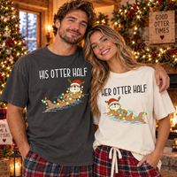 His & Her Otter Half Shirts – Funny Christmas Couple Gift