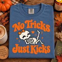 No Tricks Just Kicks Pregnancy Shirt – Cute Baby Skeleton Tee