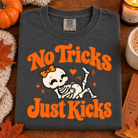 No Tricks Just Kicks Pregnancy Shirt – Cute Baby Skeleton Tee