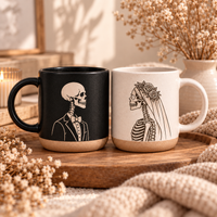 Personalized Skeleton Bride & Groom Mug, Till Death Do Us Part Wedding Cup, Custom Date Couple Mug, Gothic Wedding Gift