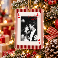 Personalized How Lucky Are We Photo Playing Card Ornament – Anniversary Gift