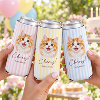 Personalized Pet Can Cooler, Custom Dog or Cat Wedding Favor, Bachelorette Party Drink Sleeve