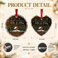 Personalized First Christmas Married Ornament, Custom Mr and Mrs Keepsake, Newlywed Gift, Couple Ornament