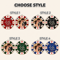 Custom Couple Wedding Anniversary Ornament,Photo Poker Chip Ornament,First Christmas Keepsake,Engagement Gift,Wedding Decor,Xmas Tree Decor