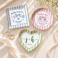 Personalized Engagement Ring Dish for Couple, Custom Names & Date Ring Holder, Bride to Be Gift, Wedding Ring Dish