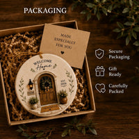 Personalized New Home Ornament: Custom Address, Family Name & Year Ceramic First Home Keepsake