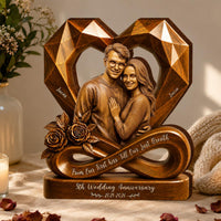 Personalized couple photo wooden heart plaque mockup 6