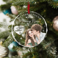 Personalized The Year I Found My Missing Piece Photo Crystal Ornament image 6