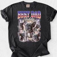 Personalized Best Dad Dog Photo & Name Comfort Colors Tee mockup 5