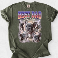 Personalized Best Dad Dog Photo & Name Comfort Colors Tee mockup 6