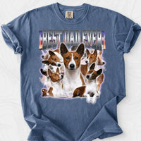 Personalized Best Dad Ever Dog Photo Bootleg Comfort Colors Tee mockup 5