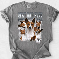 Personalized Best Dad Ever Dog Photo Bootleg Comfort Colors Tee mockup 6