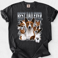 Personalized Best Dad Ever Dog Photo Bootleg Comfort Colors Tee mockup 4